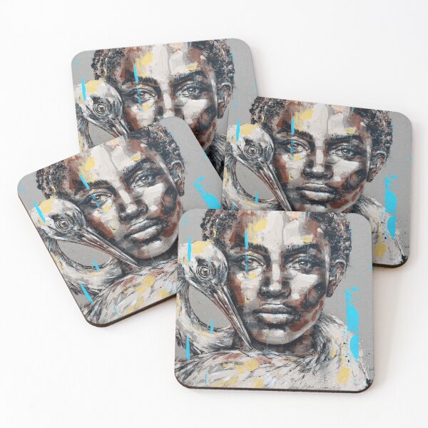 Item preview, Silent Guardians Abstract Woman and Heron Portrait designed and sold by OmerValiquet.