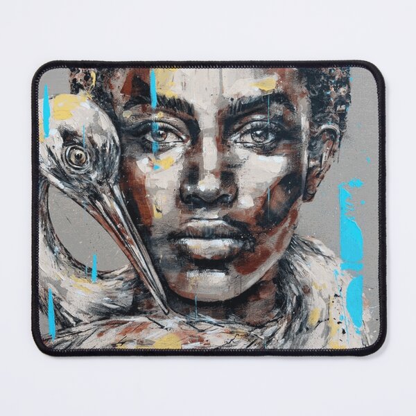 Item preview, Silent Guardians Abstract Woman and Heron Portrait designed and sold by OmerValiquet.