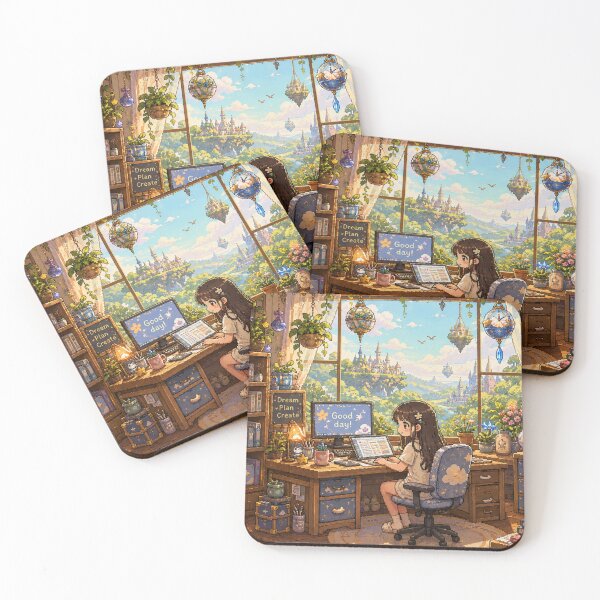 Item preview, Cozy Fantasy Workspace Pixel Art Dream Room designed and sold by Yiruda-Art.