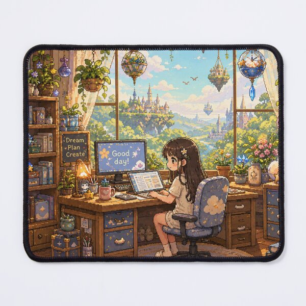 Item preview, Cozy Fantasy Workspace Pixel Art Dream Room designed and sold by Yiruda-Art.