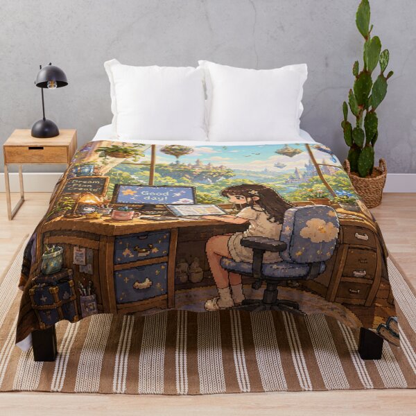 Item preview, Cozy Fantasy Workspace Pixel Art Dream Room designed and sold by Yiruda-Art.