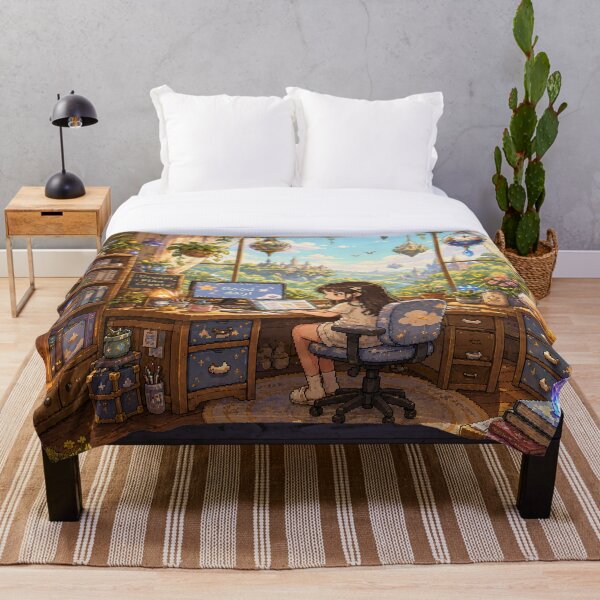 Item preview, Cozy Fantasy Workspace Pixel Art Dream Room designed and sold by Yiruda-Art.
