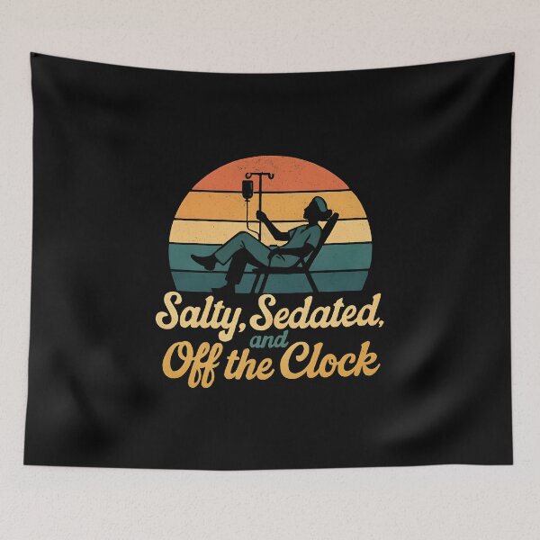 Item preview, Salty Sedated and Off the Clock Shirt, Retro Beach Nurse T-Shirt, Vintage Sunset Nurse Gift Tee, Funny Off Duty Nurse Shirt designed and sold by TshirtsLabs.