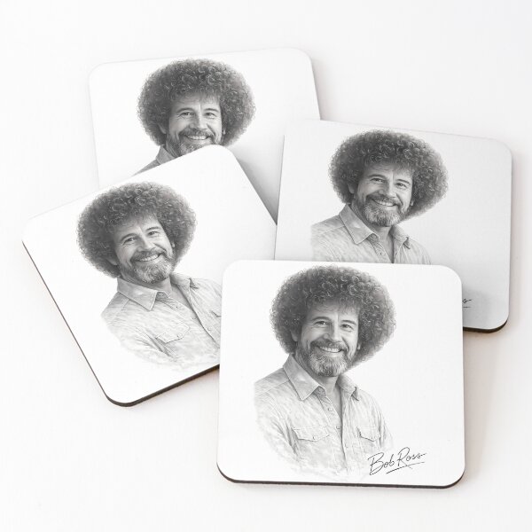 Item preview, Bob Ross Hand Drawn Pencil Portrait Fan Art designed and sold by karamram.