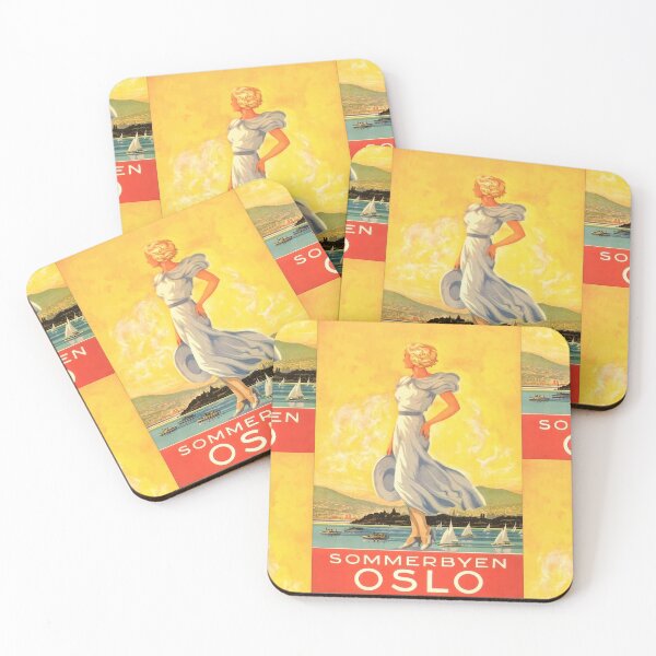 Item preview, Vintage Art Deco Travel Poster | Oslo Summer Destination | Elegant Woman & Scenic Waterfront | 1920s Glamour  Leisure designed and sold by artofuniverse.