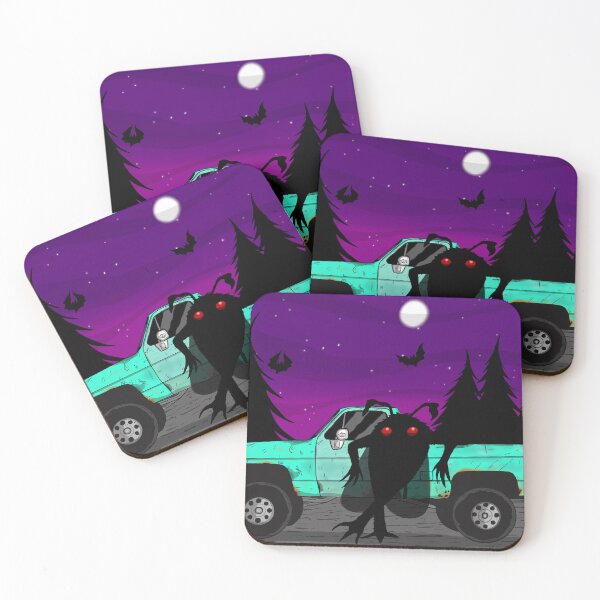 Item preview, Mothman by the Old Truck | Appalachian Cryptid Night | Original Monster Art designed and sold by Let There Be Art Studio.