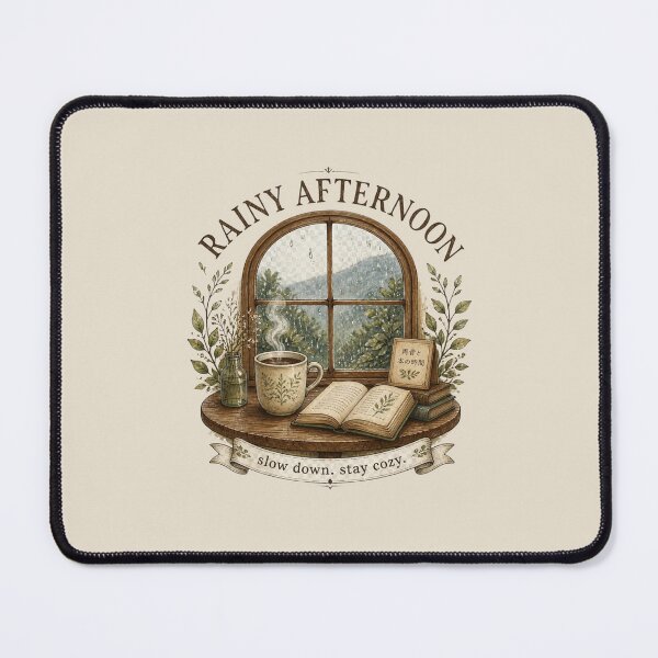 Item preview, Rainy Afternoon | Cozy Reading & Tea Vintage Cottagecore Art | Slow Living Aesthetic Sticker, T-Shirt & Wall Art designed and sold by magiquecreations.