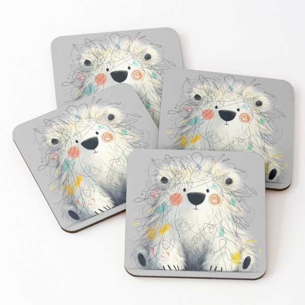Item preview, Cute Polar Bear Illustration - Whimsical Ink & Watercolor Blushing Bear Art designed and sold by AnyGil.