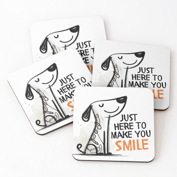 Item preview, Just Here To Make You Smile - Cute Happy Dog Illustration Quote designed and sold by AnyGil.