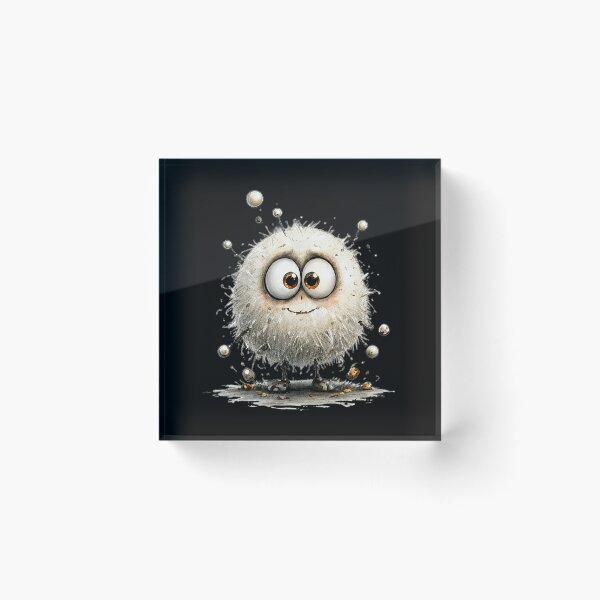 Item preview, Cute Fluffy White Monster designed and sold by Teeny Quities.