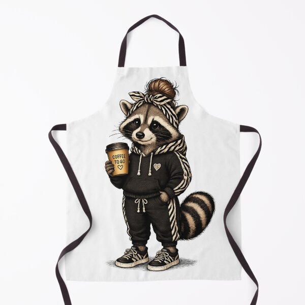 Item preview, Cozy Raccoon with Coffee – Cute Coffee Lover Design designed and sold by LittleGinnyArt.
