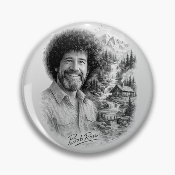 Item preview, Bob Ross Hand-Drawn Nature Portrait designed and sold by karamram.