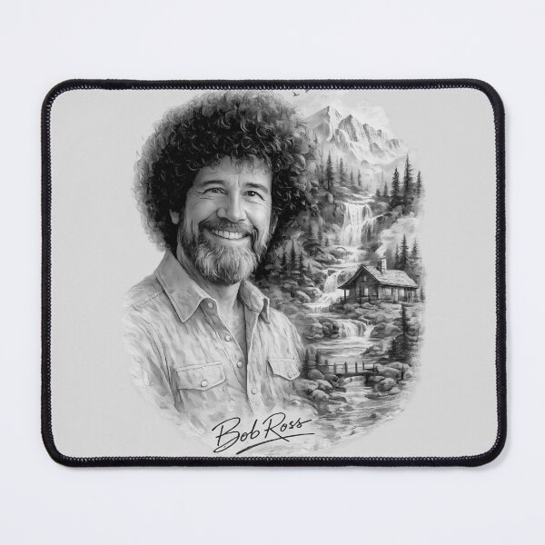 Item preview, Bob Ross Hand-Drawn Nature Portrait designed and sold by karamram.