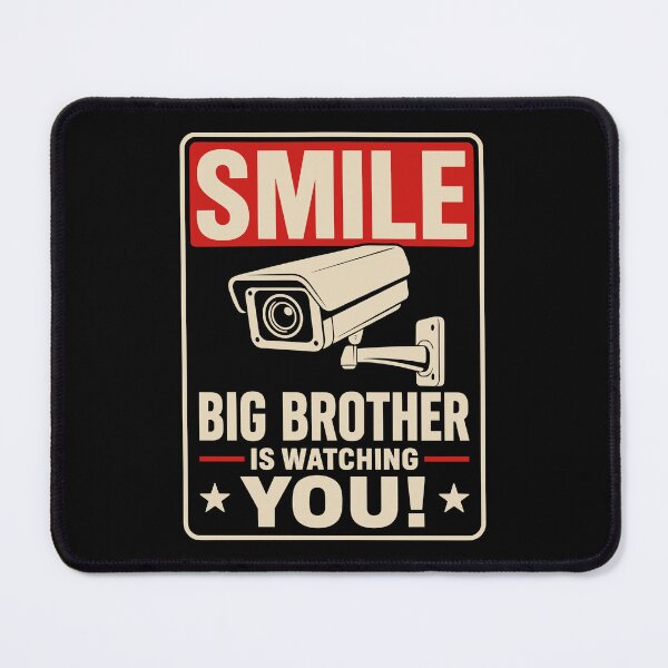 Item preview, Smile Big Brother Is Watching You Vintage Surveillance Warning designed and sold by VioIneka.