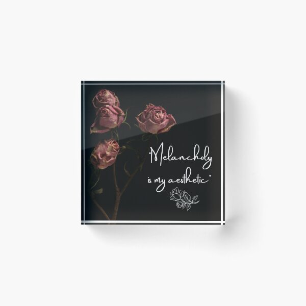 Item preview, Melancholy Dead Roses Dark Academia Quote Dark Botanical  designed and sold by WildWoodlandWitch.