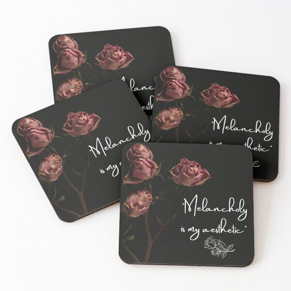 Item preview, Melancholy Dead Roses Dark Academia Quote Dark Botanical  designed and sold by WildWoodlandWitch.