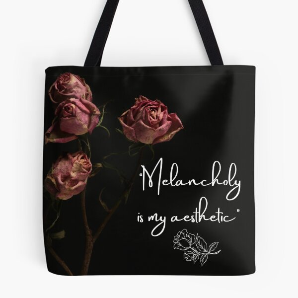 Item preview, Melancholy Dead Roses Dark Academia Quote Dark Botanical  designed and sold by WildWoodlandWitch.