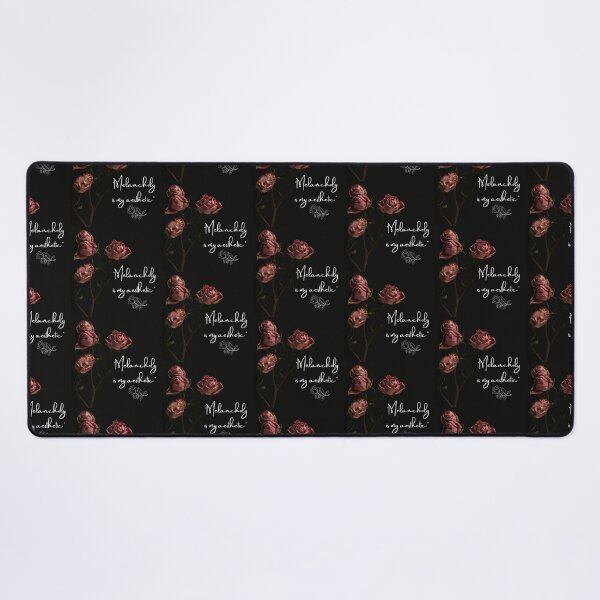 Item preview, Melancholy Dead Roses Dark Academia Quote Dark Botanical designed and sold by WildWoodlandWitch.