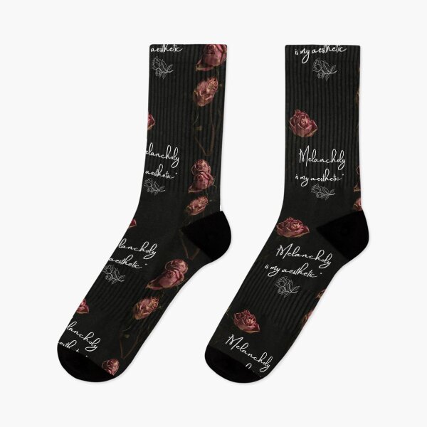 Item preview, Melancholy Dead Roses Dark Academia Quote Dark Botanical  designed and sold by WildWoodlandWitch.