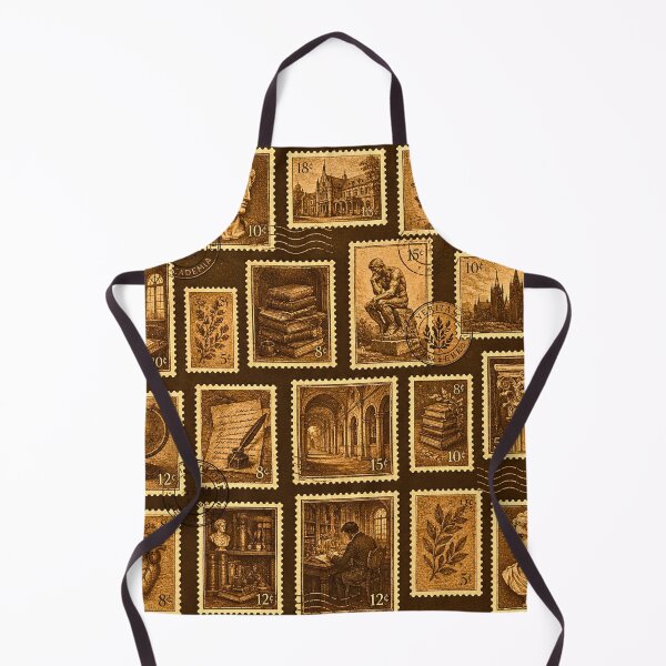 Item preview, Dark Academia Vintage Sepia Stamp Pattern | Antique Library & Classical Collage designed and sold by lavanya11.
