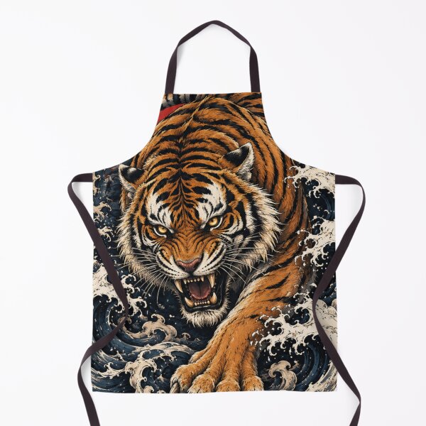 Item preview, Japanese Tiger & Great Wave – Premium Samurai Art | Ukiyo-e Style designed and sold by oatsupspace.