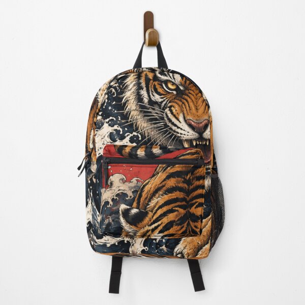 Item preview, Japanese Tiger & Great Wave – Premium Samurai Art | Ukiyo-e Style designed and sold by oatsupspace.