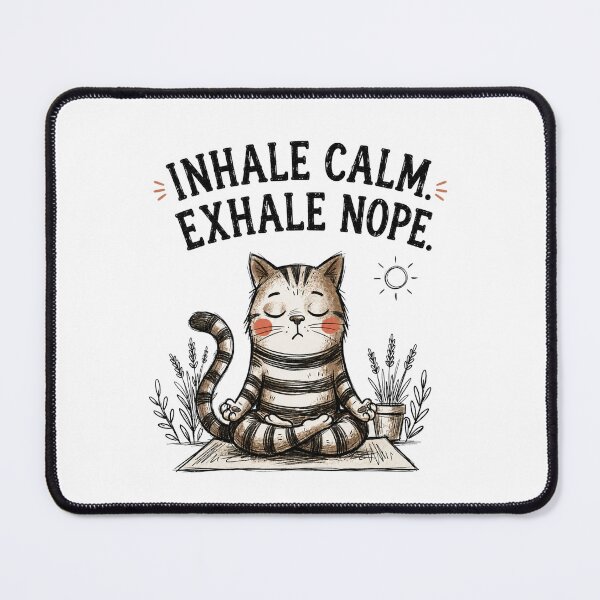 Item preview, Inhale Calm, Exhale Nope – Funny Meditating Cat Yoga Design designed and sold by AnyGil.