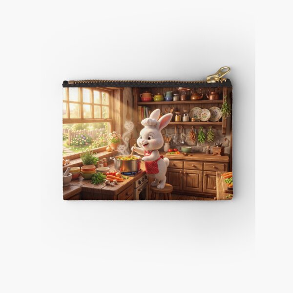 Item preview, Cute Bunny Chef Cooking Vegetable Soup designed and sold by AnnArtshock.