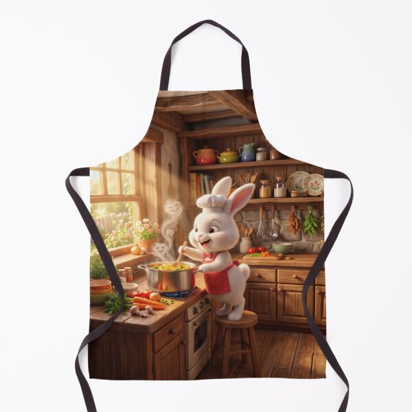 Item preview, Cute Bunny Chef Cooking Vegetable Soup designed and sold by AnnArtshock.