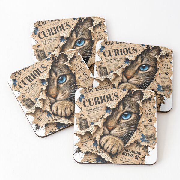 Item preview, Curious Cat Breaking Through Newspaper designed and sold by Snurly.