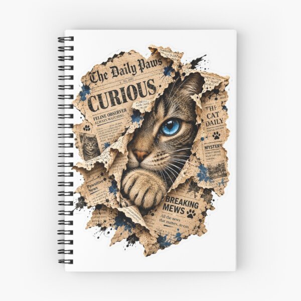 Item preview, Curious Cat Breaking Through Newspaper designed and sold by Snurly.