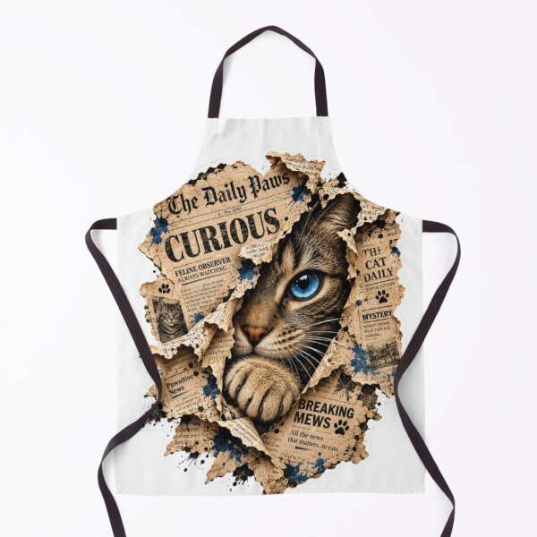 Item preview, Curious Cat Breaking Through Newspaper designed and sold by Snurly.