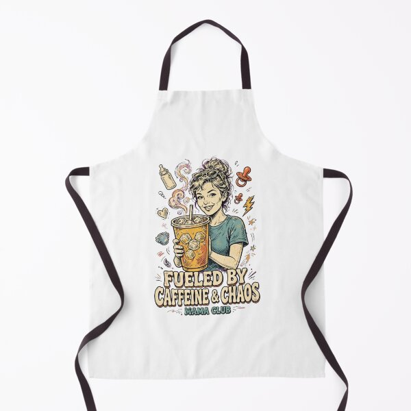 Item preview, Fueled By Caffeine And Chaos Mama Club Funny Mom Iced Coffee Retro designed and sold by Yellowriversss.