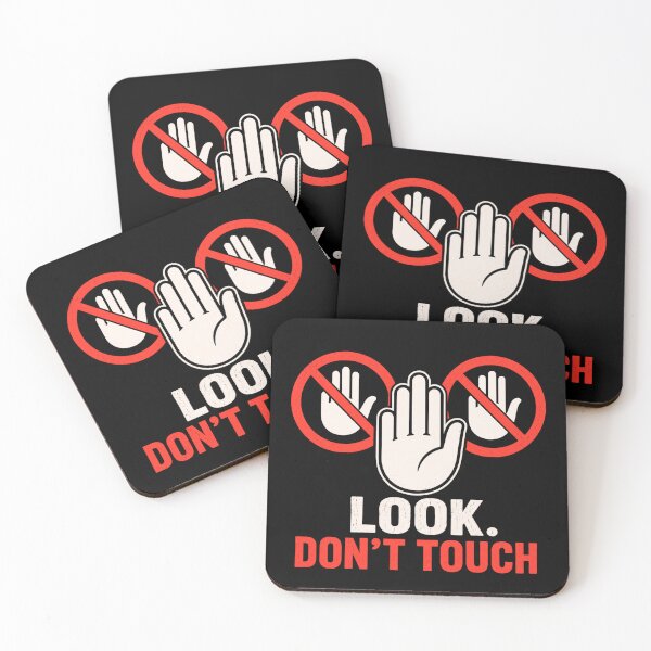 Item preview, Look Don't Touch – Funny No Touching Hands Sign T-Shirt designed and sold by @SHINTOSARTSTORE.