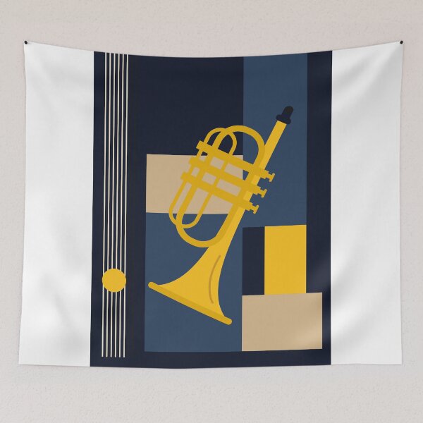 Item preview, Bauhaus Trumpet Art | Minimalist Geometric Music Decor | Mid-Century Modern Jazz Print designed and sold by Studio pod Burom.