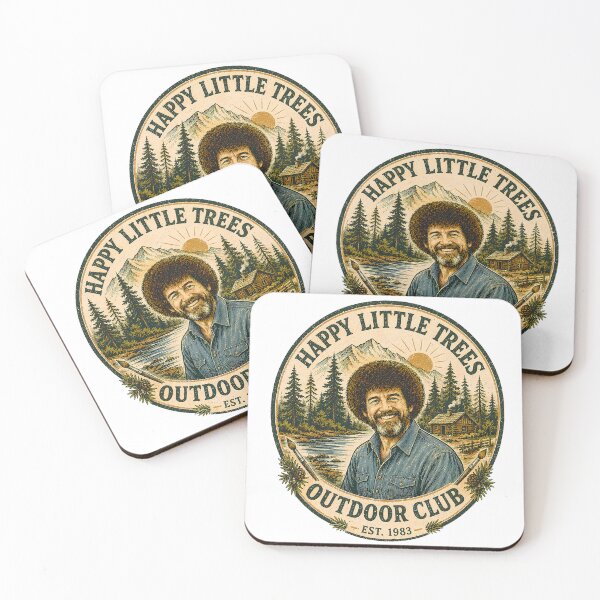 Item preview, Bob Ross Happy Little Trees Vintage Outdoor Club Badge designed and sold by karamram.