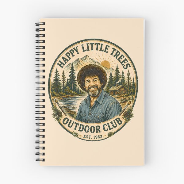 Item preview, Bob Ross Happy Little Trees Vintage Outdoor Club Badge designed and sold by karamram.