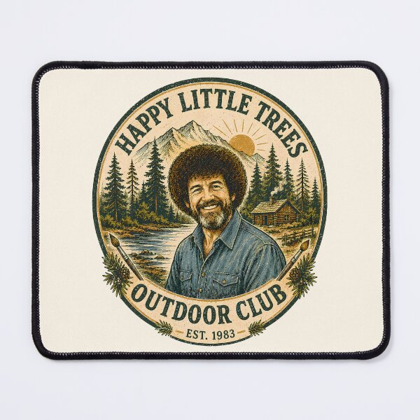 Item preview, Bob Ross Happy Little Trees Vintage Outdoor Club Badge designed and sold by karamram.