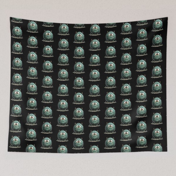 Item preview, Cute Teal Horned Monster designed and sold by Teeny Quities.