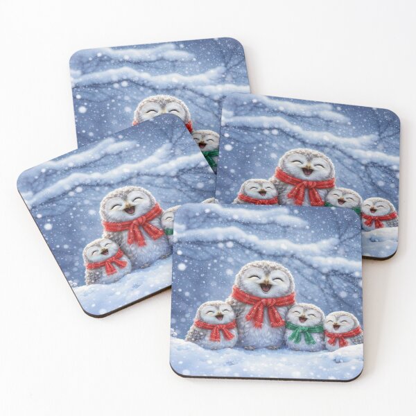 Item preview, Joyful Owls in Snowy Landscape Cute Christmas Holiday designed and sold by Stephanie Laird.