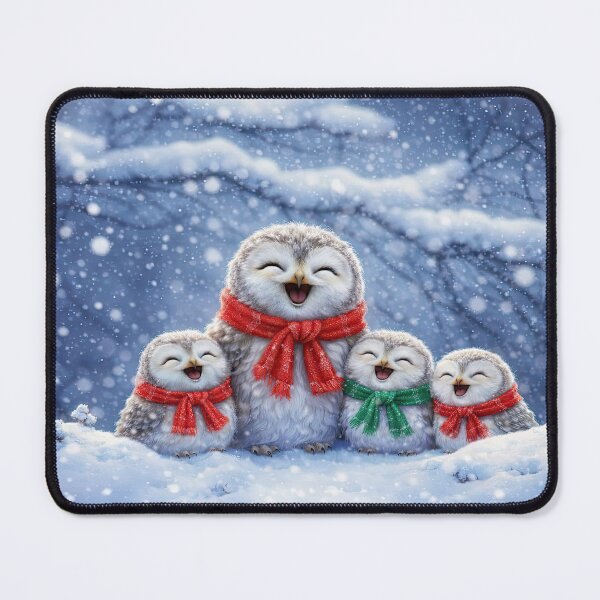 Item preview, Joyful Owls in Snowy Landscape Cute Christmas Holiday designed and sold by Stephanie Laird.
