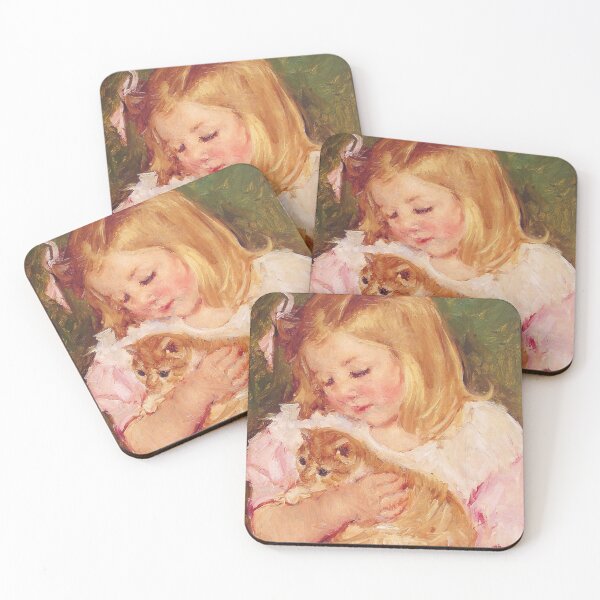 Item preview, Girl Holding a Cat Mary Cassatt art designed and sold by ArtUnova.