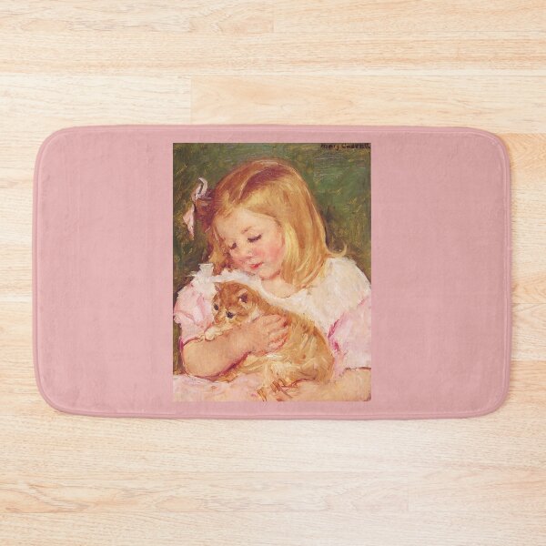 Item preview, Girl Holding a Cat Mary Cassatt art designed and sold by ArtUnova.