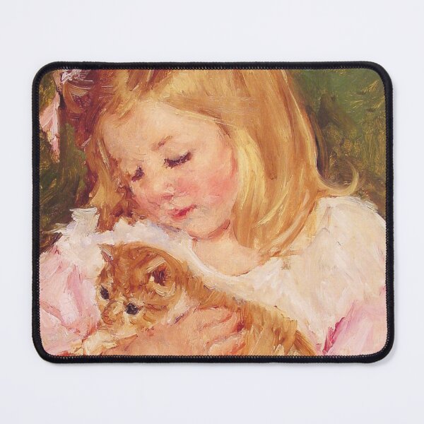 Item preview, Girl Holding a Cat Mary Cassatt art designed and sold by ArtUnova.