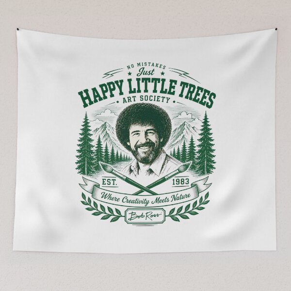 Item preview, Bob Ross Happy Little Trees Art Society Vintage Outdoor Badge designed and sold by karamram.