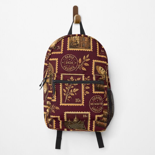 Item preview, Dark Academia Burgundy & Gold Stamp Pattern | Vintage Scholarly Seamless Design designed and sold by lavanya11.
