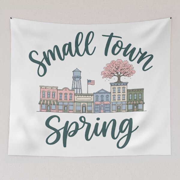 Item preview, Small Town Spring T-Shirt | Cute Small Town Springtime Graphic Tee designed and sold by StickerNestYou.