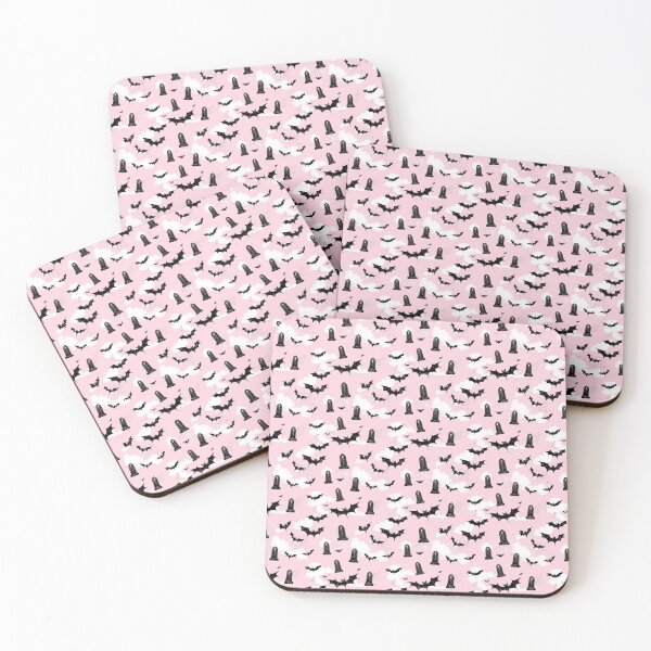 Item preview, Pink and Black Bats and Tombstones Halloween Pattern  designed and sold by LouieVanille.