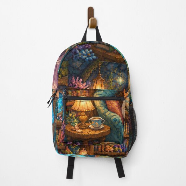 Item preview, Underwater Library Pixel Art Cozy Reading Room designed and sold by Yiruda-Art.