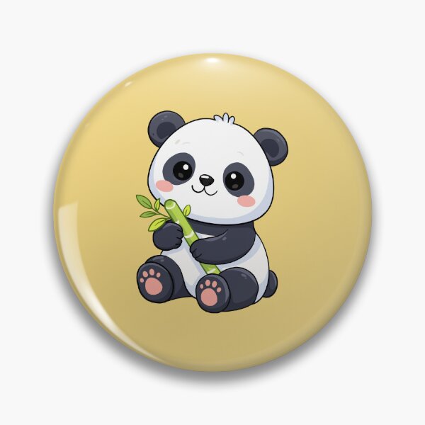 Item preview, Cute Kawaii Panda Bear Eating Bamboo Illustration designed and sold by SolutionsArt.